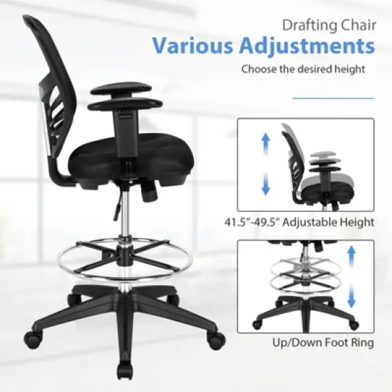 Tangkula Ergonomic Office Chair w/Retractable Footrest High Back Reclining Executive Chair w/Adjustable Headrest image {7}
