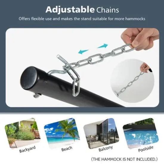 Tangkula Hammock Chair with Stand Portable Bag Cushion Pillow Heavy Duty Frame image {2}