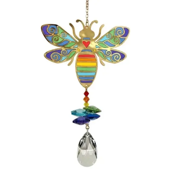 Woodstock Wind Chimes Woodstock Rainbow Makers Collection, Crystal Wonders, 5'' Bumble Bee Crystal Suncatcher CWBEE image {2}