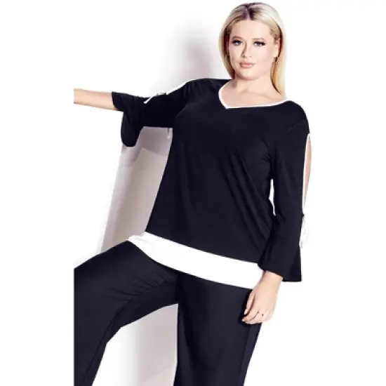 Women's Plus Size Lara Layered Top - black | AVENUE image {9}