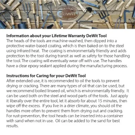 DeWit Square-Head Trowel &ndash; Heavy-Duty, Sharp Edge for Roots & Clay, 12.5&rdquo;L image {4}