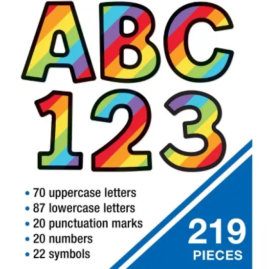 Carson Dellosa Education 4in Rainbow Stripe Combo Pack Bulletin Board Letters (219 pieces) image {3}