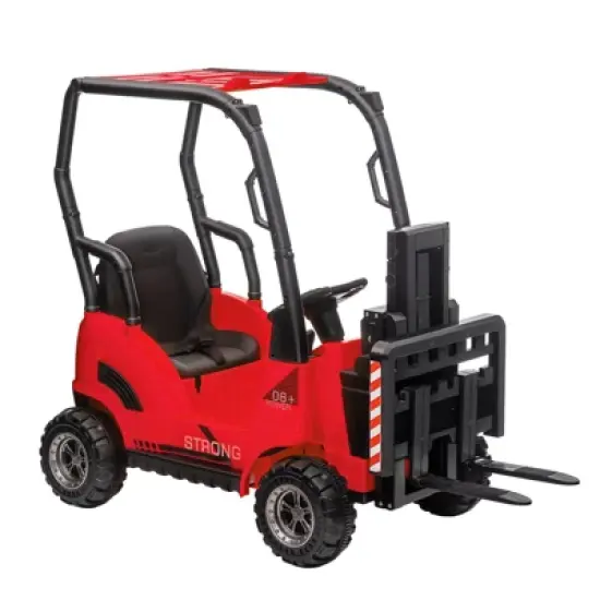 12V Kids Ride On Forklift Car with Tent, Electric Ride On Construction Car Toy for Toddles with Remote Control image {7}