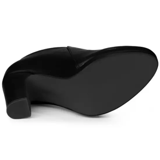 Allegra K Women's Platform Round Toe Chunky Heels Ankle Booties image {5}