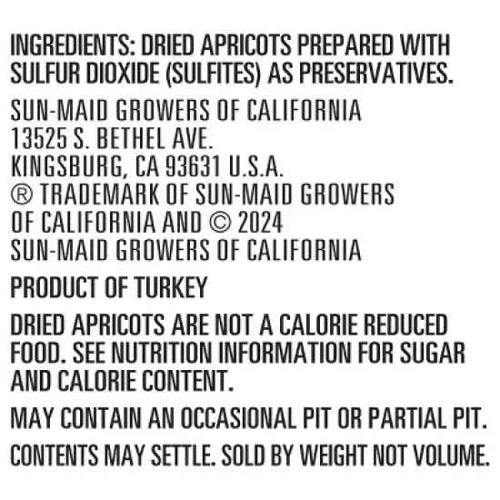 Sun-Maid Mediterranean Dried Apricots Bag - 6oz image {5}