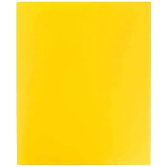 JAM 6pk 2 Pocket Heavy Duty Plastic Folders - Yellow image {3}