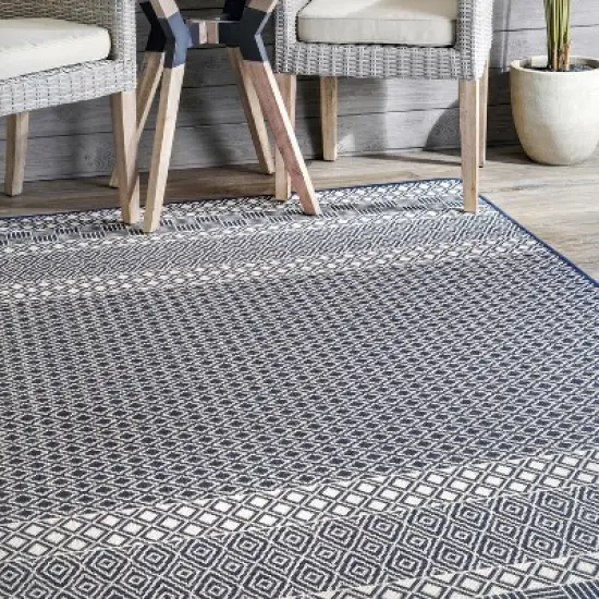 nuLOOM Tilly Striped Lattice Indoor/Outdoor Area Rug image {4}