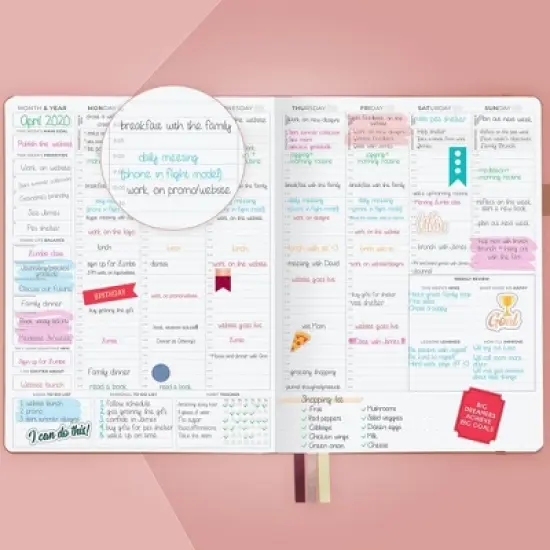 Undated PRO Schedule Planner Weekly/Monthly Rose Gold - Clever Fox image {2}