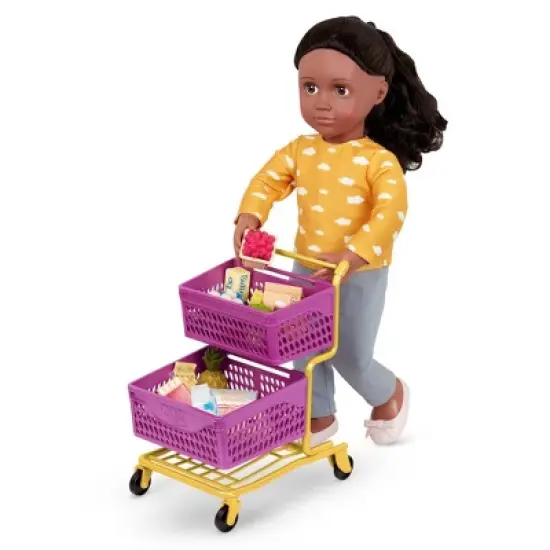 Our Generation At the Market Shopping Cart Purple & Yellow Accessory Set for 18" Dolls image {2}