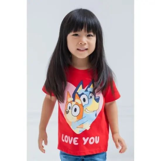 Bluey Valentines Day July 4th Halloween Christmas Birthday T-Shirt Toddler to Big Kid image {2}