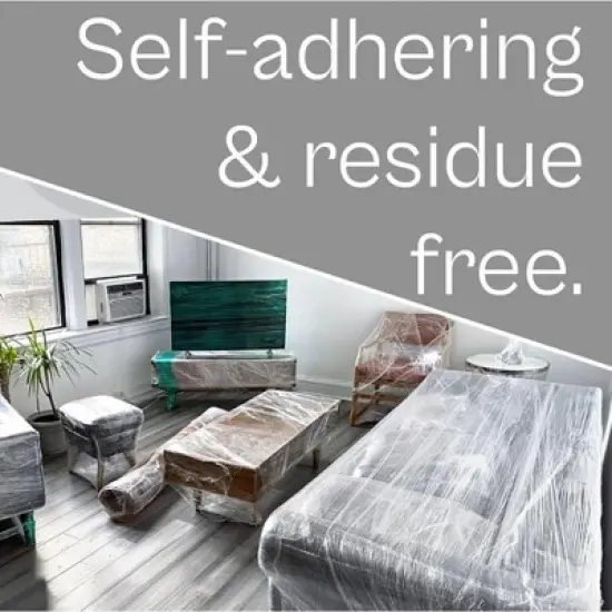 PSBM 18 Rolls 3" x 1000 Ft. Green Hand Wrap Stretch Shrink Film with Handle, 80 Ga image {5}