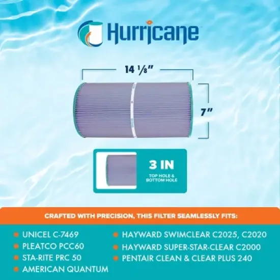 Hurricane 12 Pack HF7469-04P Platinum Purple Pool Filter Cartridge for PCC60, Unicel C-7469, Filbur FC-1975, Clean & Clear 240, SwimClear C2025 image {2}