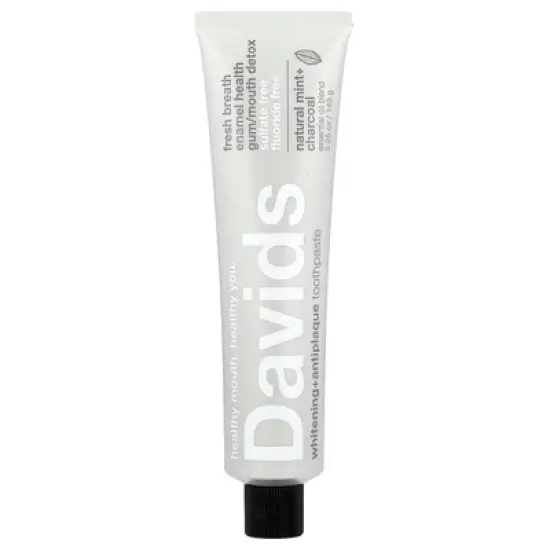 Davids Whitening + Antiplaque Toothpaste, Natural Mint + Charcoal , 5.25 oz (149 g) image {5}
