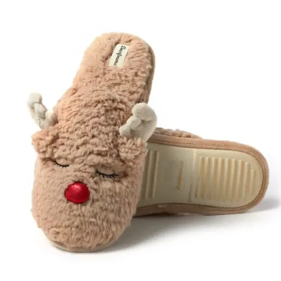 Dearfoams Men's Reindeer Novelty Holiday Scuff Slipper image {1}