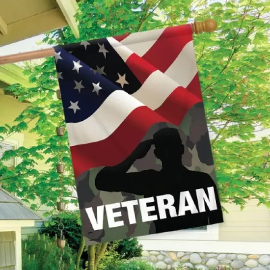Veteran Military House Flag Armed Forces Soldiers Vets 28" x 40" Briarwood Lane image {2}