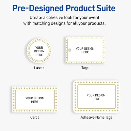 Avery 2" x 4" Labels, Gold Border with Gold Dots, 100 ct image {6}