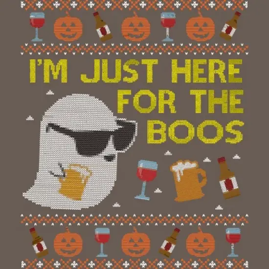 Women's Design By Humans Funny Here For The Boos Ugly Halloween Sweater By DragonTee Racerback Tank Top image {1}