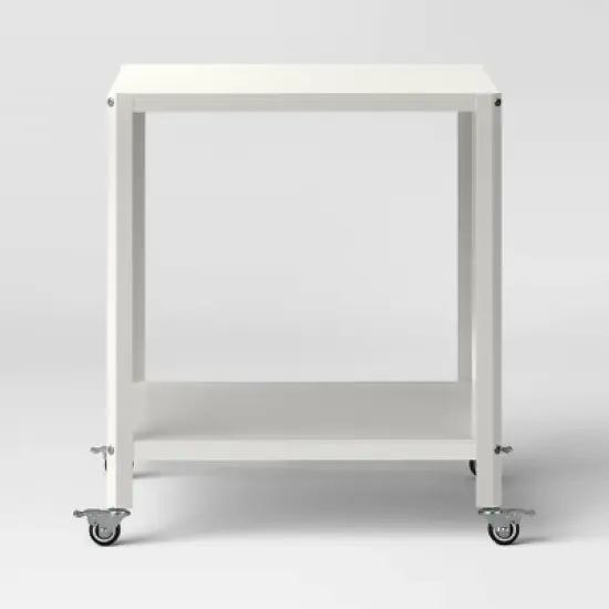 Metal Accent Rolling End Table Chalk White - Room Essentials&trade; image {2}