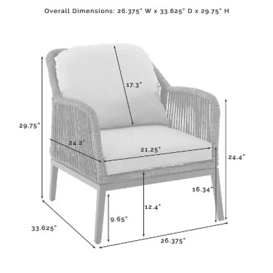 Haven 4pc Outdoor Wicker Conversation Set - Light Gray - Crosley image {17}