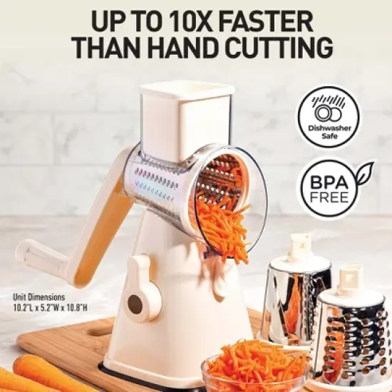 NutriSlicer Vegetable Slicer Cheese Grater Potato Slicer Salad Chopper with Suction Base image {4}