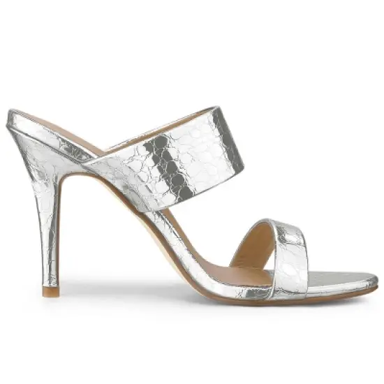 Allegra K Women's Open Toe Stiletto Heel Slide Sandals image {6}