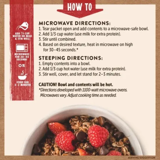 Kodiak Protein-Packed Instant Oatmeal Chocolate Chip - 6ct image {5}