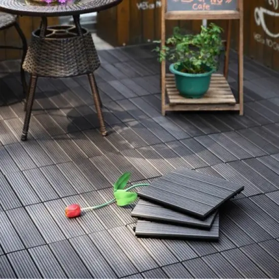 Courtyard Casual WPC Gray Deck Tile, 9 pc Set image {5}