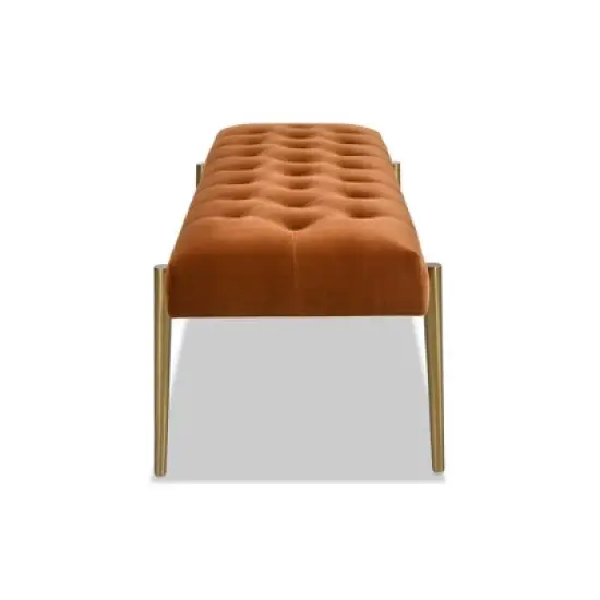 Jennifer Taylor Home Aria Upholstered Gold Accent Bench image {1}