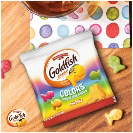 Goldfish Colors Cheddar Crackers Snack Pack - 10.8oz/12ct image {2}