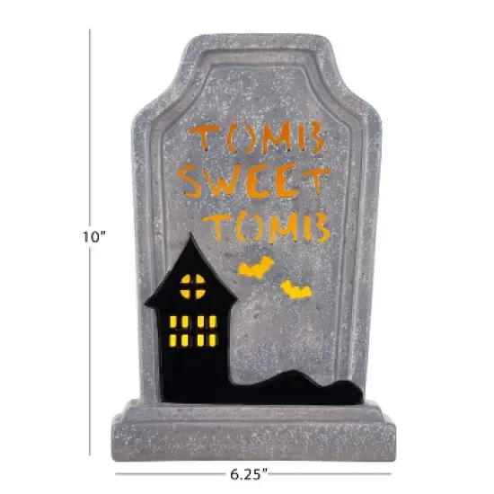 Mr. Halloween 10" Ceramic LED Tombstone Halloween Decoration image {4}