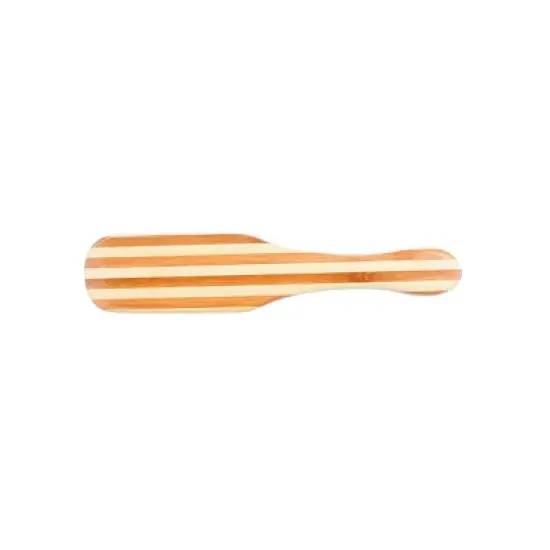 Bass Pet Brushes The Hybrid Groomer Shine & Condition, Patented & Award Winning, Natural Bristle + Alloy Pin Bamboo Handle Medium Paddle Stripe Bamboo image {1}