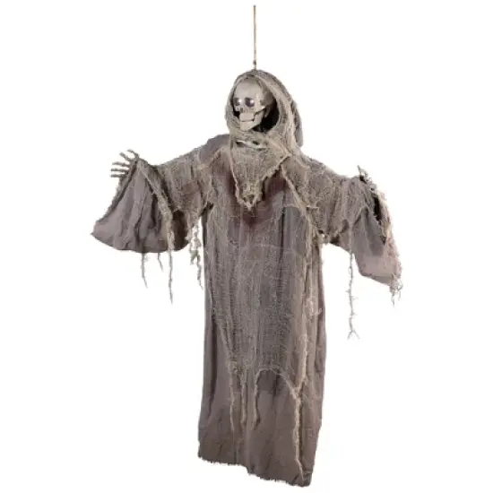 Northlight 36" Prelit Touch Activated Death Reaper Hanging Halloween Decoration - White/Gray image {3}