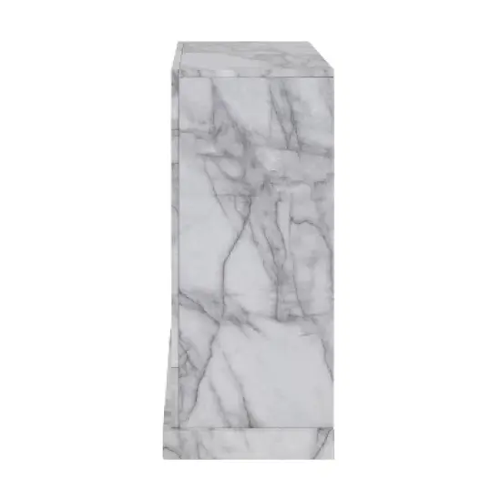 Dridun Faux Marble Fireplace White/Gray - Aiden Lane image {3}