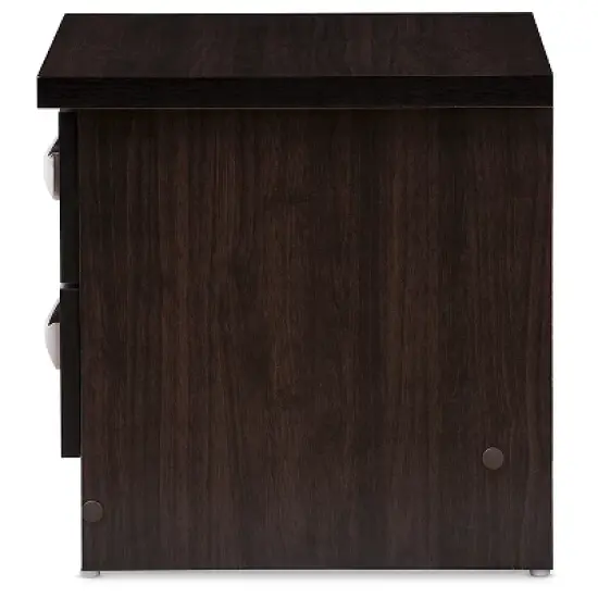Colburn Modern And Contemporary 2 - Drawer Wood Storage Nightstand Bedside Table - Dark Brown Finish - Baxton Studio image {2}