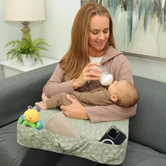 Leachco The Natural Nursing Pillow - Dots/Sage Green image {1}