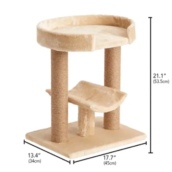Two by Two Providence - Beige Cat Scratching Post Cat Furniture - 21.1 in. Tall image {5}