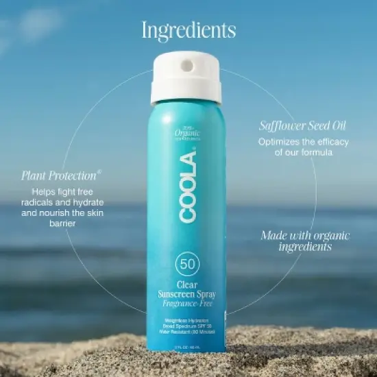 Coola Clear Sunscreen Mist - Fragrance Free - 2 fl oz - Ulta Beauty image {3}