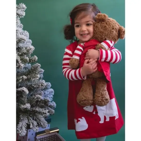 Leveret Girl and Doll Matching Christmas Cotton Dress image {8}