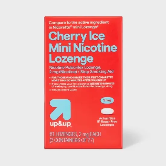 Nicotine 2mg Mini Lozenge - Cherry Ice - 81ct - up&up&trade; image {4}
