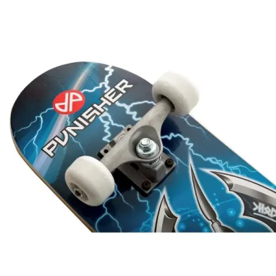 Punisher Skateboards Warrior Complete 31-Inch Skateboard with Canadian Maple, Blue image {2}
