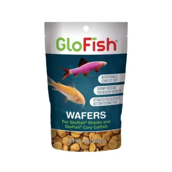 GloFish Wafers for Sharks and Cory Catfish Bottom Feeding Dry Fish Food - 1.58oz image {9}