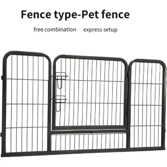 24" Heavy Duty Metal Dog Playpen - Indoor/Outdoor Pet Fence for Small/Medium/Large Dogs, Portable Animal Barrier for Yard, RV & Camping - Black image {7}