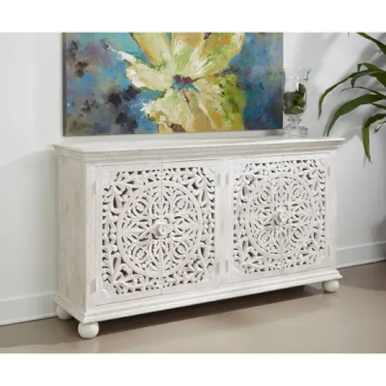 Bree Coastal 4 Door Sideboard White - Treasure Trove Accents image {4}