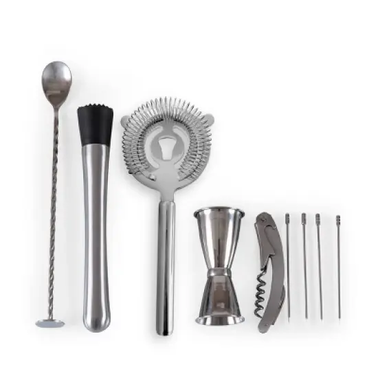Picnic Time Bartender Travel Tool Set Green: Portable Bartending Kit & Barware Tools in Olive Cotton image {11}