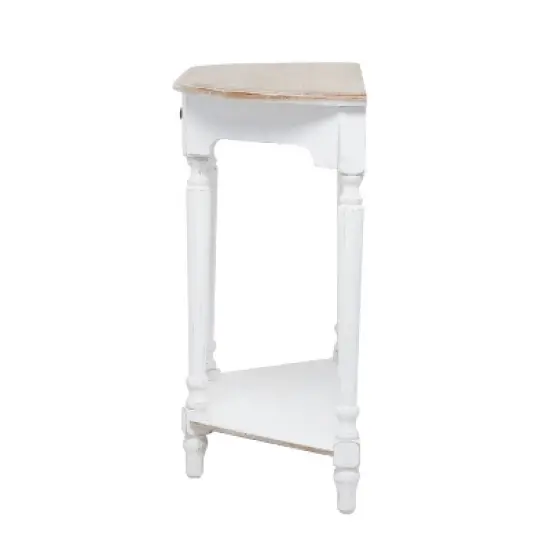 Farmhouse Half Moon Wood Console Table White - Olivia & May image {7}