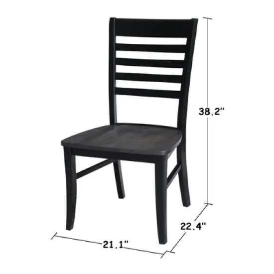 Set of 2 Cosmo Roma Ladderback Chairs - International Concepts image {1}