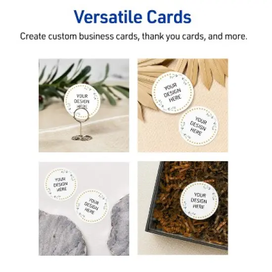 Avery&reg; Cards, 2" Diameter, Green Florals w/ Gold Dots, 120ct image {5}