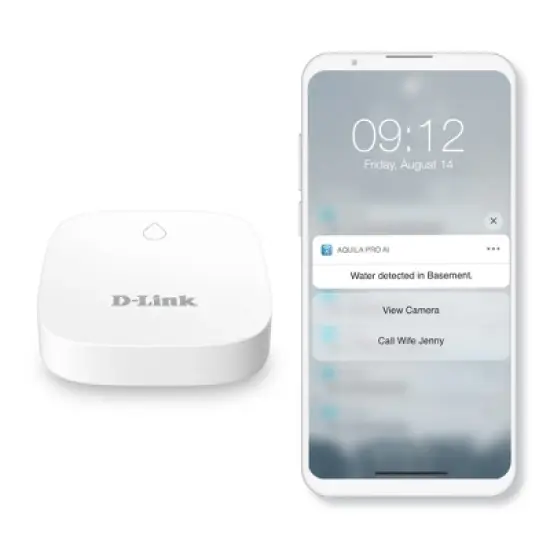 D-Link Add-on Remote Battery-Powered Water Leak Sensing Pod, Long-Range, Compatible Only with SW-A11KT, Single and Multi-Pack (SW-A2) image {12}