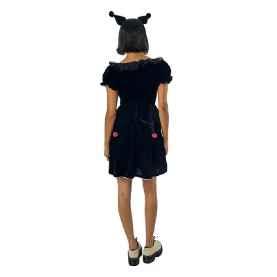 Kuromi Women's Black Cosplay Dress With Matching Headband image {5}