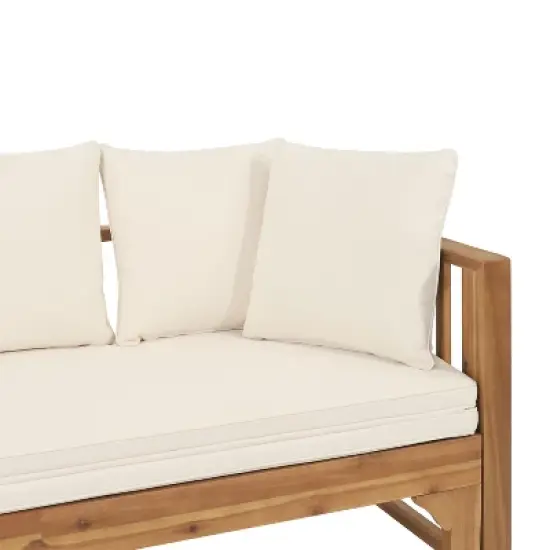 Christopher Knight Home Varney Outdoor 78.5"  Acacia Wood Extendable Daybed Sofa image {5}